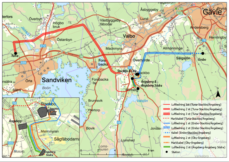 Karta Gävle Sandviken sept 2024