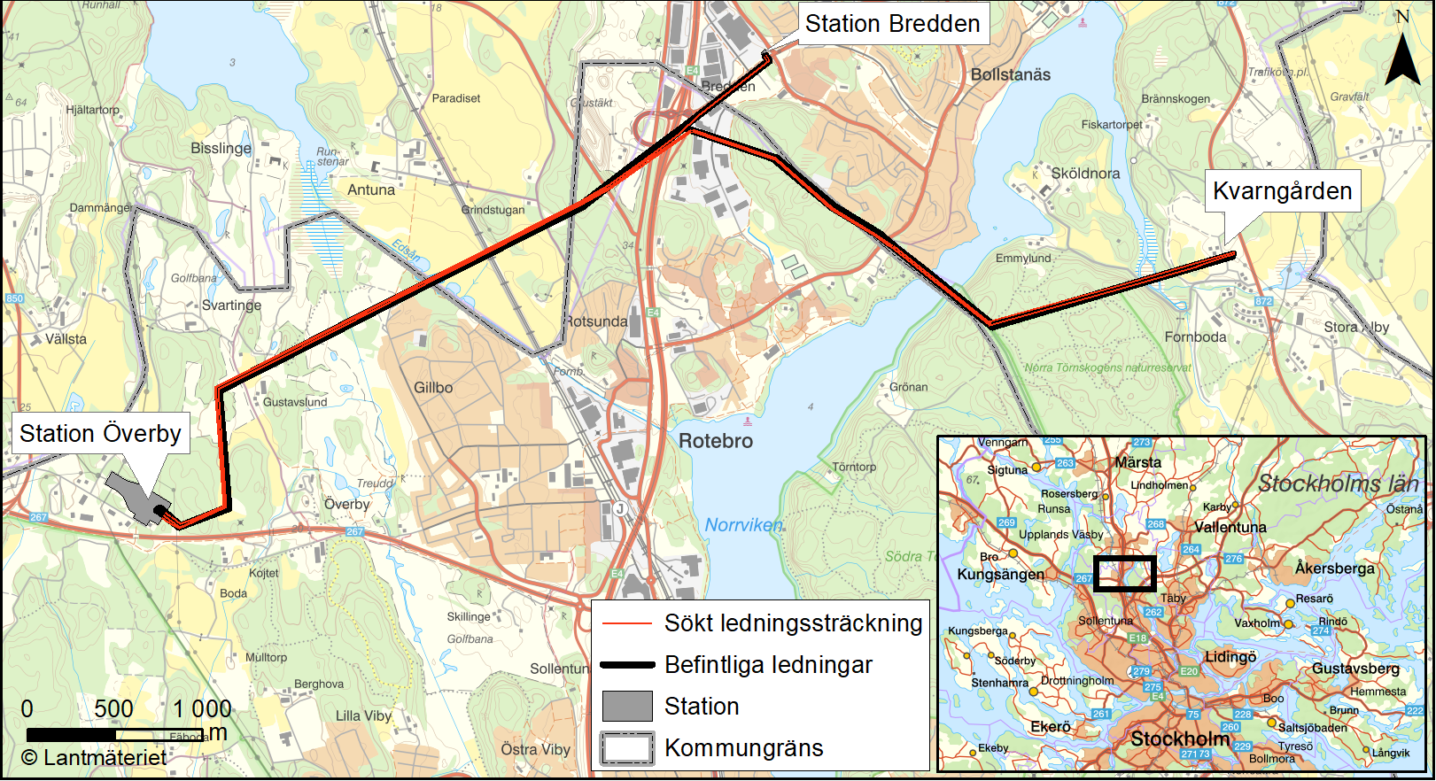 Karta Överby - Kvarngården koncessionsansökan