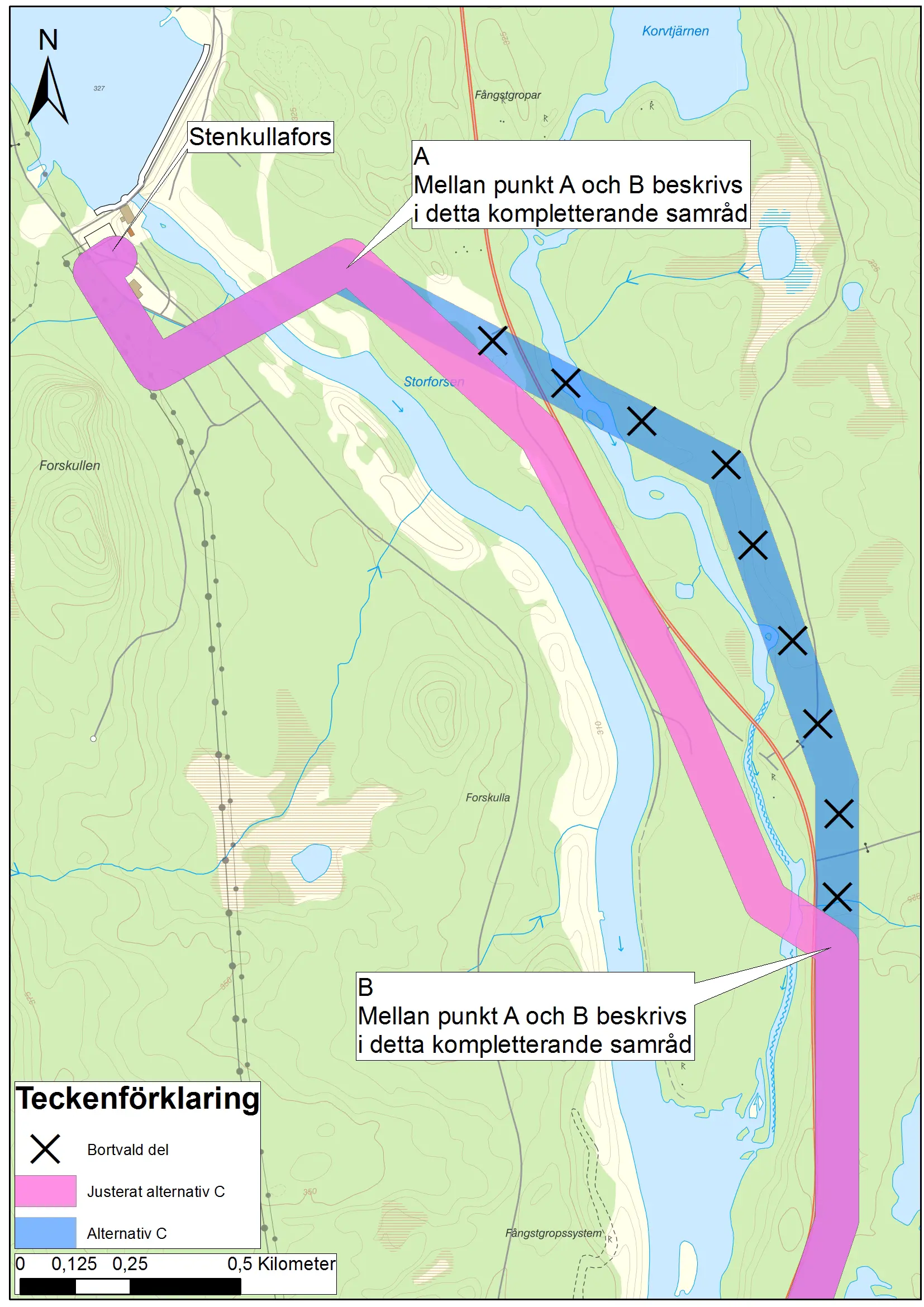 karta över sträcknigsalternativ